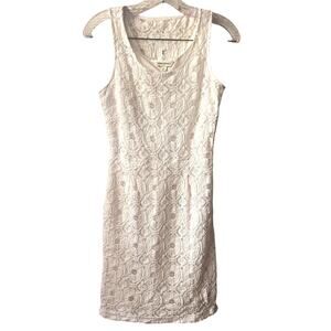 Banana Republic Sleeveless Crochet Lace Overlay Lined Knee Length Dress Size 4